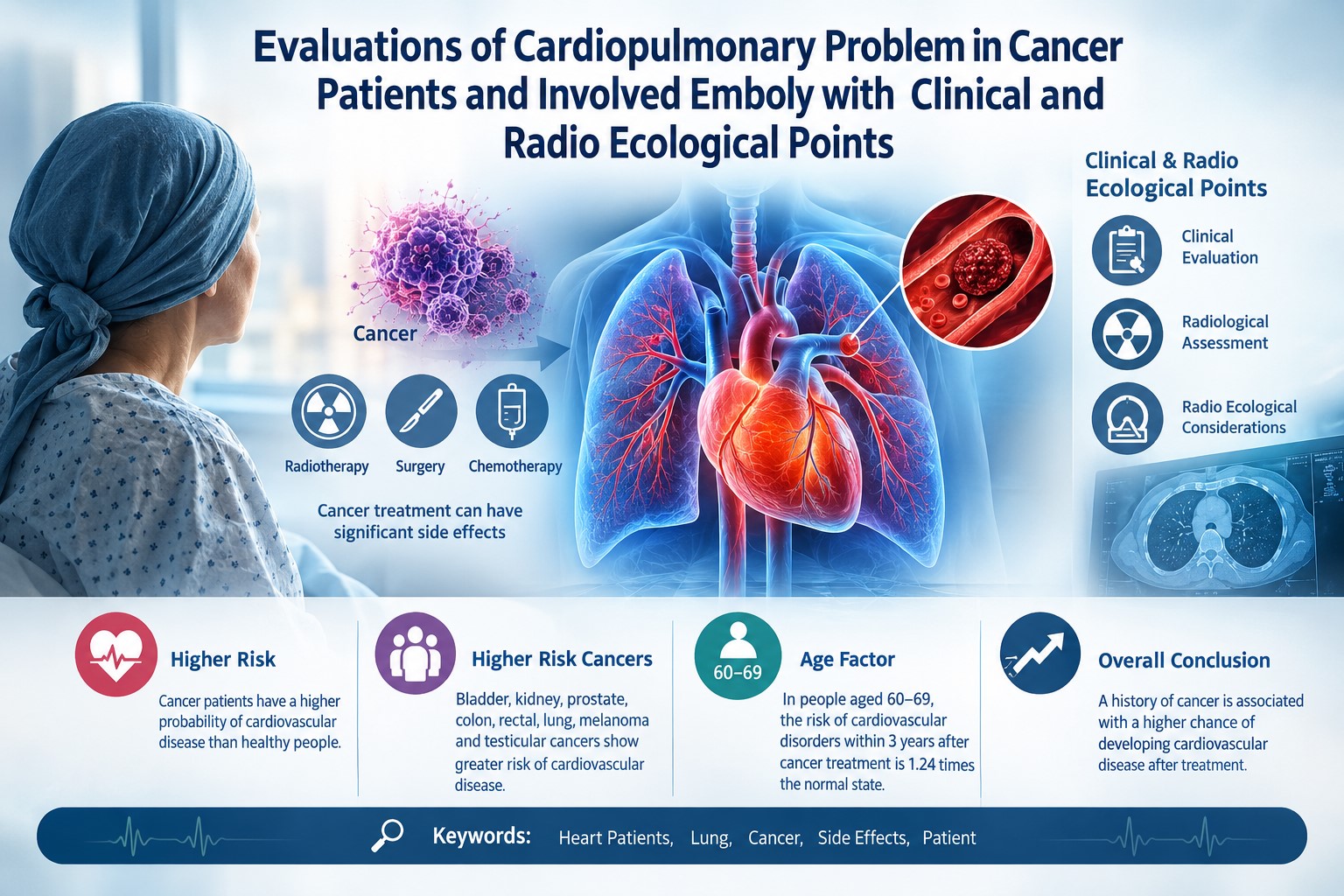 Evaluations of Cardiopulmonary Problem in Cancer Patients and Involved Emboly with Clinical and Radio Ecological Points